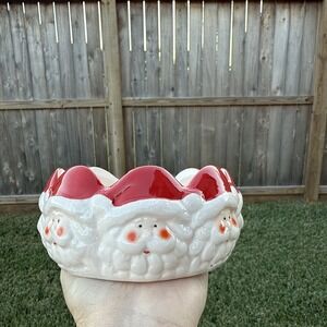 Royal Norfolk Santa Face Candy Dish Bowl Ceramic 5.5" Vintage Christmas Decor